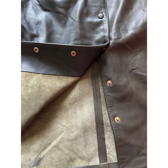 REMAIN by Birger Christensen Puglia Leather Shirt Dress Tarmac Size 12 - Picture 8 of 13